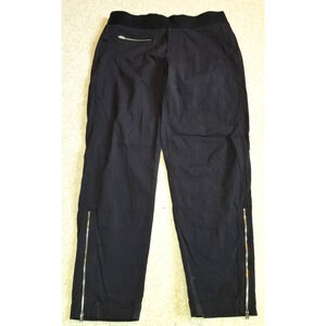 Womens Pants-ATHLETA-black nylon stretch 'Mod Trekkie Crop' straight leg-10